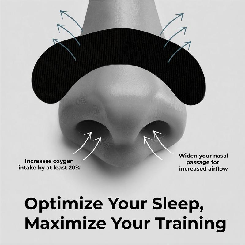 Recovrz Gentle Adhesive Nose Strips for Improved Airflow & Recovery - Flexible & Comfortable Fit for Athletes - 30 Day Supply Nasal Breathing Patch