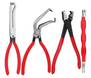 4PCS Automotive Electrical Disconnect Pliers Set, Professional Terminal Depinning & Hose Clip Removal Tool, Connector Separator Pliers for Car Repair & Maintenance, safety