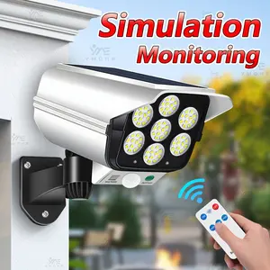 easter sale Solar Powered Fake Security Camera LED Wall Light 360 Degree Rotation Indoor Outdoor Home Garden Yard Decorative Illumination Lamp with Simulation Monitoring patio decor