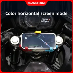 KUANGFENGJI Kawasaki Ninja 400/500 Central Shock Absorber Phone Mount 360° Rotating No-Damage Installation Secure Stable Motorcycle Navigation Bracket