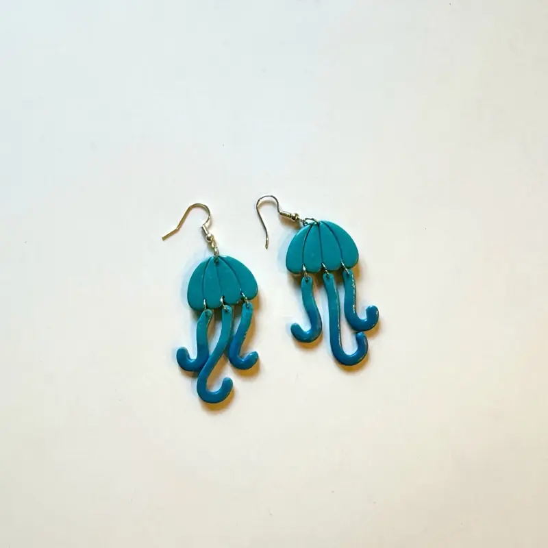Polymer Clay Jellyfish Earrings - Unique Handcrafted Ocean Inspired Jewelry for Women and Girls