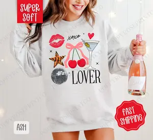 Xoxo Lover Sweatshirt, Valentine's Day Crewneck, Cute Women's Sweater