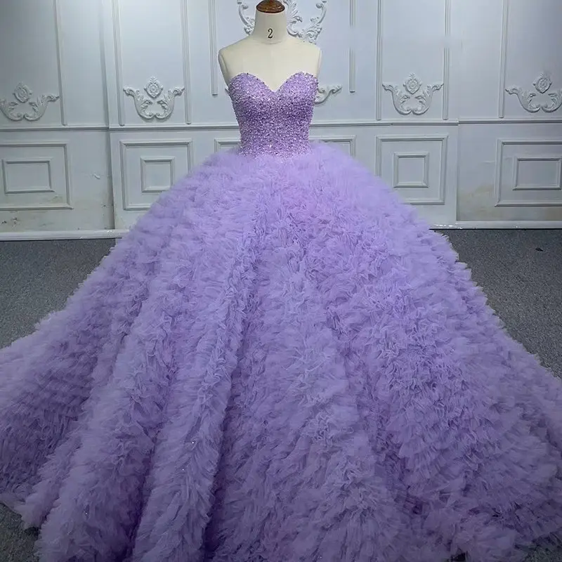 Elegance in Purple: Backless Sweetheart Ball Gown Sleeveless Quinceañera Dress