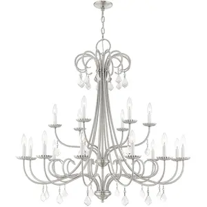 18 Light Brushed Nickel Foyer Chandelier with Steel base material