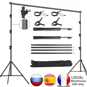 Wedding Backdrop Stand 10x7ft(WxH) Photo Studio Adjustable Metal Background Stand,Balloon Arch Support Kit With 4 Crossbars,4 Backdrop Clamps,Parties Wedding Events Decoration Camera Smartphone