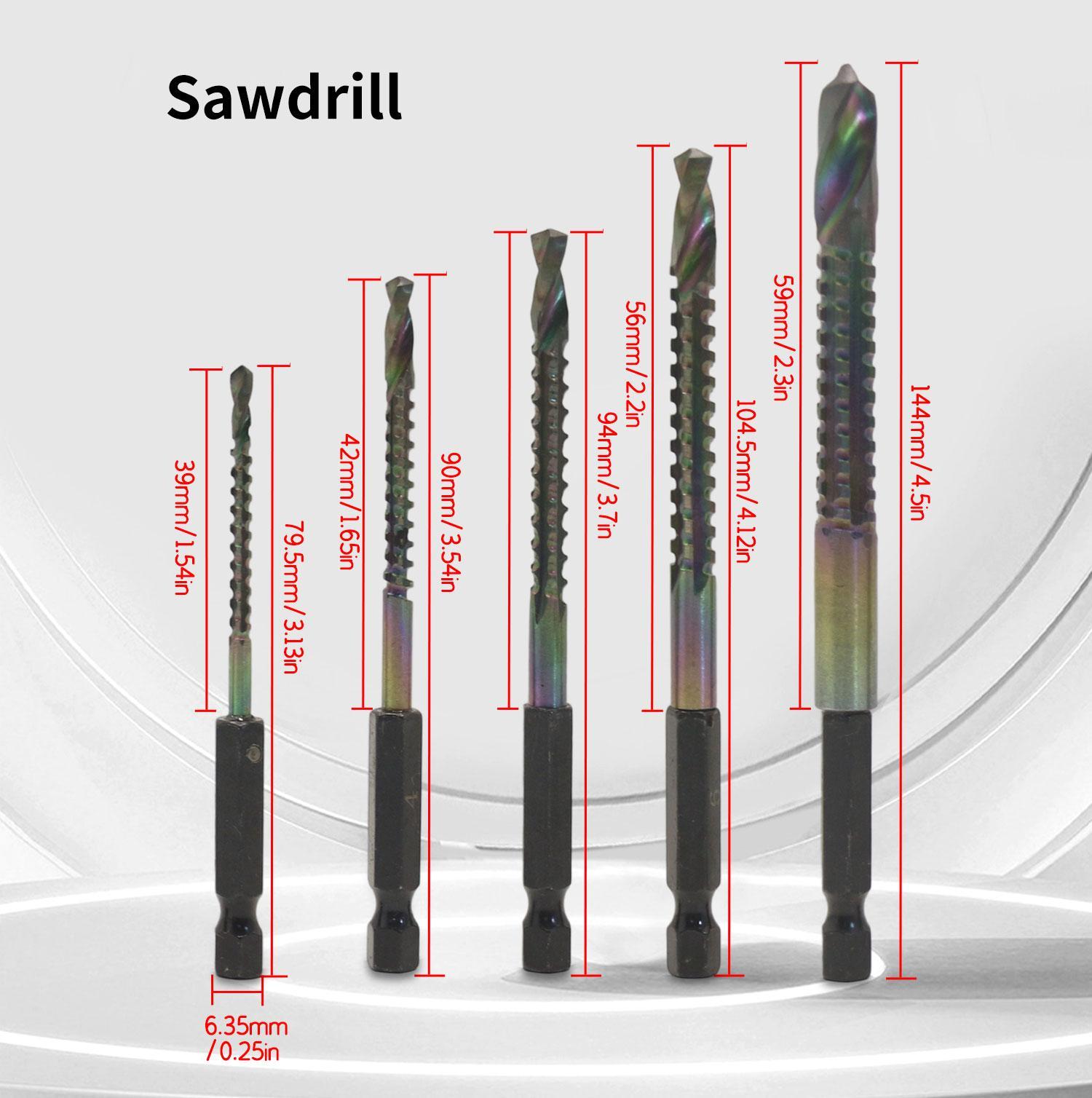 Titanium Coated HSS Twist Drill Bit Set (3mm to 8mm).Serrated Side-Cutting Edges for Wood, Metal & Plastic. High-Speed Steel Construction with Anti-Slip Serrations for Precision Drilling. Ideal for Woodworking, DIY Projects & General Drilling Applications
