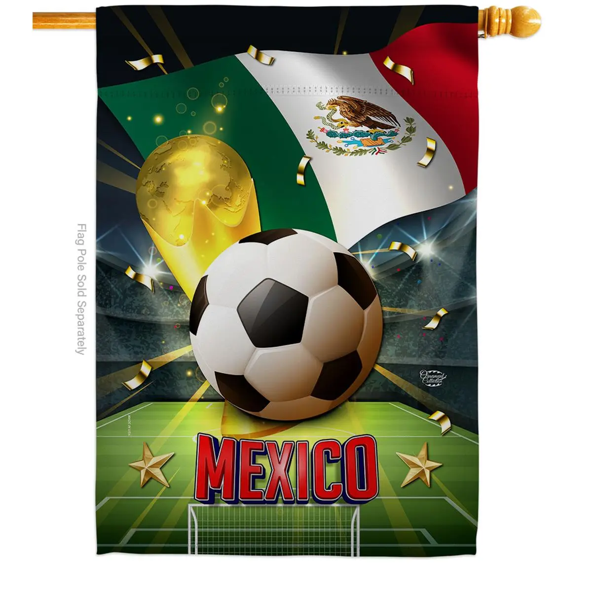 28 x 40 in. World Cup Mexico Sports Soccer Double-Sided Vertical Decoration Banner House & Garden Flag - Yard Gift