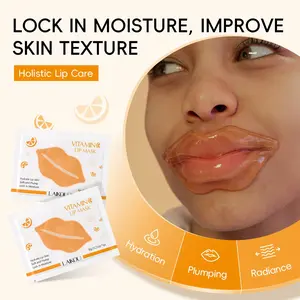 Vitamin C Lip Mask 6g per Pack ， Brightening, Hydrating & Moisturizing Lip Treatment ，Single Use Overnight Mask for Dry Chapped Lips ， Travel Size Portable for Camping Hiking