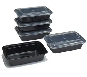 Mainstays 10 Piece Meal Prep Food Storage Containers, Black
