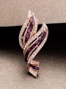 New Women's Gold Leaf Brooch, Flower Brooch, Luxurious Zircon Embellished Floral Pin, Perfect Accessory for Coats and Bags, Ideal Gift for Birthdays and Weddings