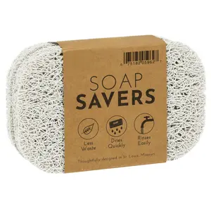 Bar Soap Holder for Kitchen, Bathroom, and Soap Dish, 4 Pack, White, 2.9 inches by 4.4 inches