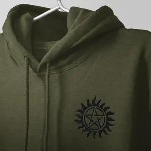 EMBROIDERED Hoodie Sweatshirt Winchester Brothers Sam & Dean Embroidery Hooded Sweater Demon Hunter