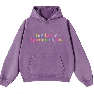 Sunland Women's Unisex My Own Utopia Print Acid Wash Hoodie Vintage Sweatshirt Oversized Loose Fit Winter Warm Streetwear Casual Tunic tshirt shirts women