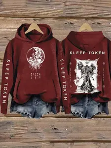 Sleep Token 2 Side and both Sleeves Sweatshirt Hoodie - Logo & Reaper Angle Print Unisex Sweatshirt, Hoodie, Gift For Fan size S-5XL Style 1