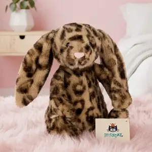 Jellycat Cobblehop Leopard Bunny Plush, Cute Stuffed Animal Doll, Gift for Her, Soft Collectible Bunny with Dust Bag, NWT