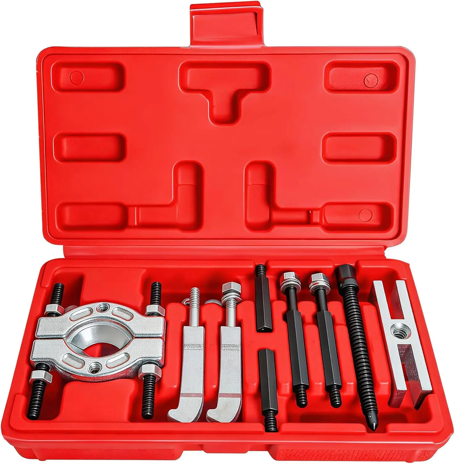 9PCS Heavy Duty Bearing Separator Puller Kit, Portable Wheel Bearing Removal Tool Set with ABS Storage Case