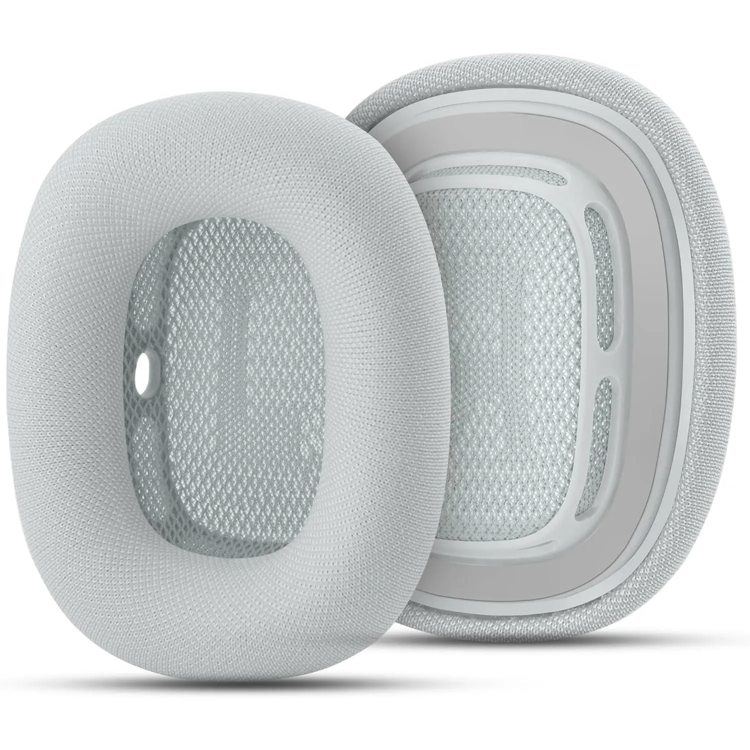 Upgraded Ear Cushions Replacement Earpads for  AirPods Max Headphone, Mesh Fabric Ear Pads Cover with Silicone Layer, Magnet and Memory Foam for AirPods Max (Silver)