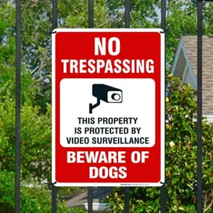 No Trespassing Video Surveillance Sign, Outdoor Security Warning Sign, Property Safety and Protection Yard Decor, Garden Decoration Supplies