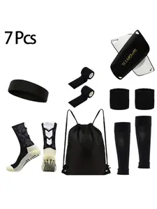 Professional Football Socks Set, 1 Set Anti Slip Football Socks with Leg Guards & Sports Wristbands & Football Bag & Headscarves, Sports Accessories for Men & Women, Football Kit