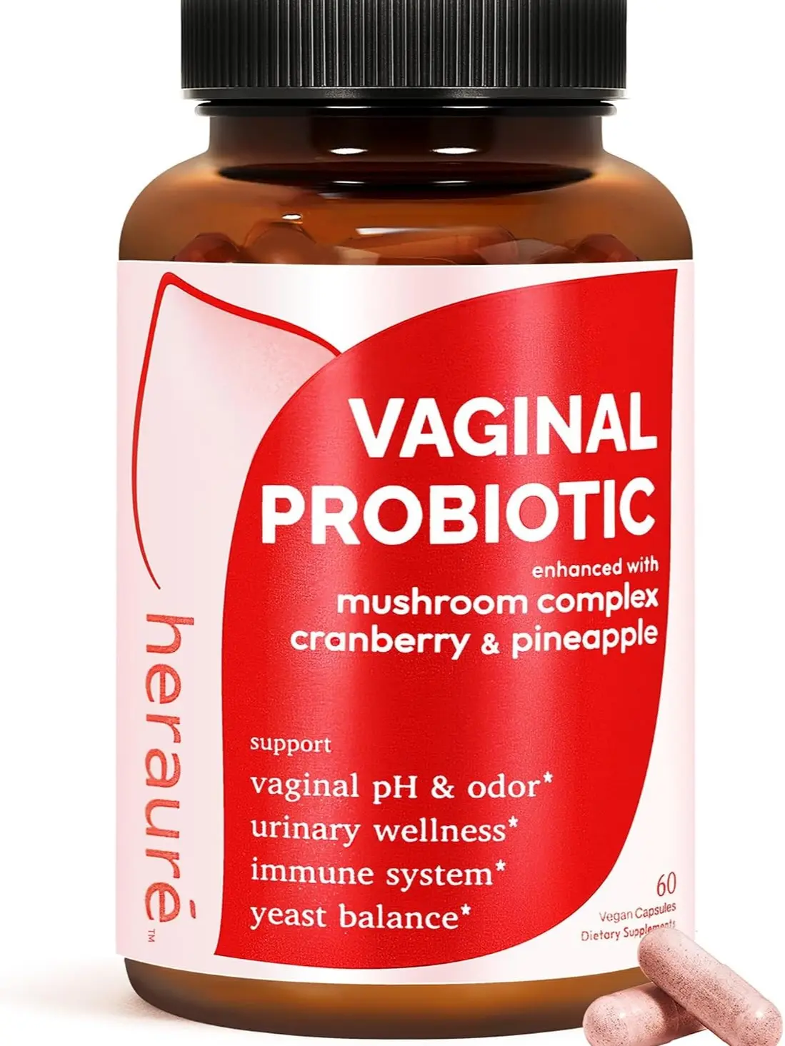 HerAure Vaginal Probiotics for Women, pH Balance & Yeast Balance, 60ct