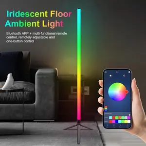 Smart RGB Corner Floor Lamp, Bright LED TallModern Floor Lamp with APp & Remote, ColorChanging Ambiance Multifunctional Lighting forHome Decor