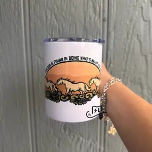 Freedom is found in doing what’s meant for you stainless steel coffee mug with handle