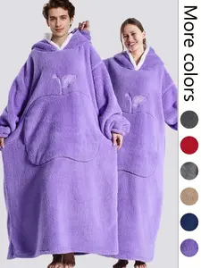 Elegant Apple Print Long Sleeve Home Sleepwear, Soft & Cozy Loose Fit Pajamas with Large Pocket & Hat, Fall Winter Unisex Gift