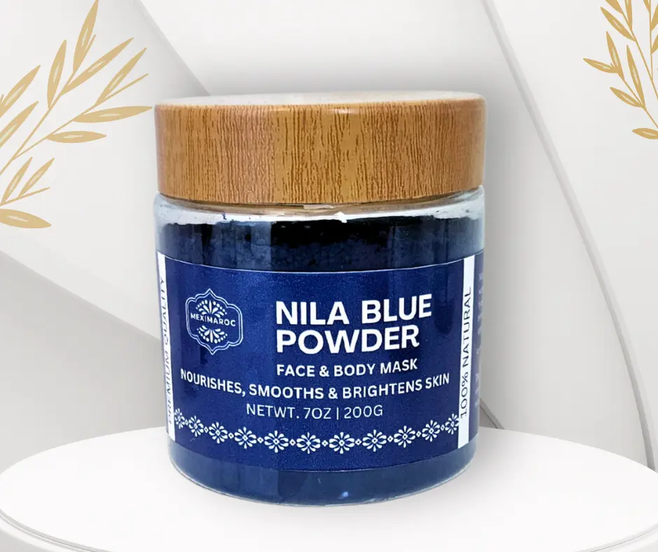 Moroccan Nila Powder Brightening & Softening Face & Body Mask 7oz 200g Nila Blue Powder