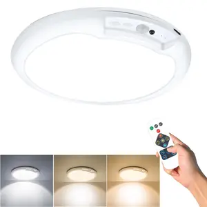 Rechargeable Motion Sensor Ceiling Light with Remote - Magnetic Wireless Ceiling Light Battery Powered for Closet Shower Stairs Shed Hallway Porch Patio ect