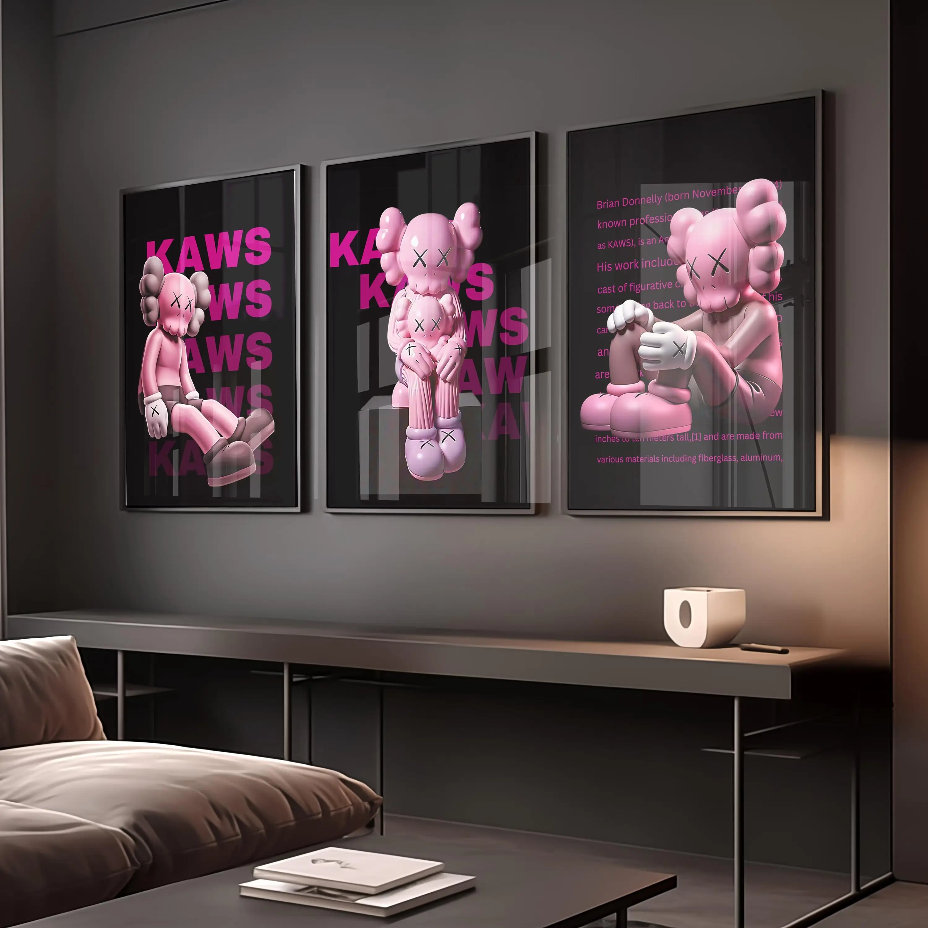 KAWS Floral Botanical Art Poster Set - Eco-Friendly Matte Paper Wall Decor, Artistic Room Decoration with Hypebeast Graffiti, Minimalist Brightening Home Supplies (5x7, A1, 18x24, 20x30 in Sizes), Ideal Gift for Art Lovers, Set Of 3