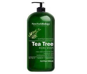 New York Biology Tea Tree Body Wash for Men and Women - Moisturizing Body Wash Helps Soothe Itchy Skin, Jock Itch, Athletes Foot, Nail Fungus, Eczema, Body Odor and Ringworm - 16.9 Fl Oz