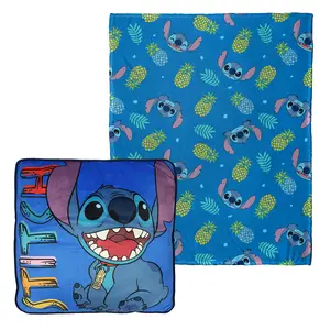 Northwest Disney's Lilo and Stitch Cloud Stretch Pillow and Silk Touch Throw Blanket Set, 14" Pillow, 40" x 50" Blanket