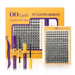 OQ Lash 24K-D Curl DIY Eyelash Extension Kit Waterproof and Long lasting Makeup For Girl Bond and Seal Eyelash Glue and Lash Remover Beginner Friendly Individual Lashes