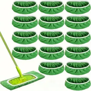 15-Pack Reusable & Washable Microfiber Mop Pads, Wet & Dry Dual-Use Replacement Cloths, Durable Household Cleaning Refill Pads