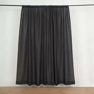 2 Pack 5ftx8ft Black Polyester Backdrop Drape Curtains With Rod Pockets, Event Divider Panels 130GSM