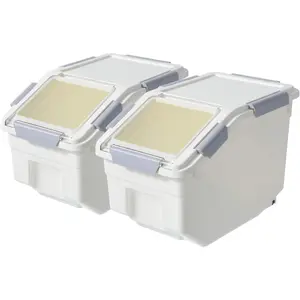2 Pack Airtight Flour Storage Container With Scoop,Dry , Sugar, Baking Supplies,Rice Container Set --  Storage Container,  Birds  Bin(13LB)