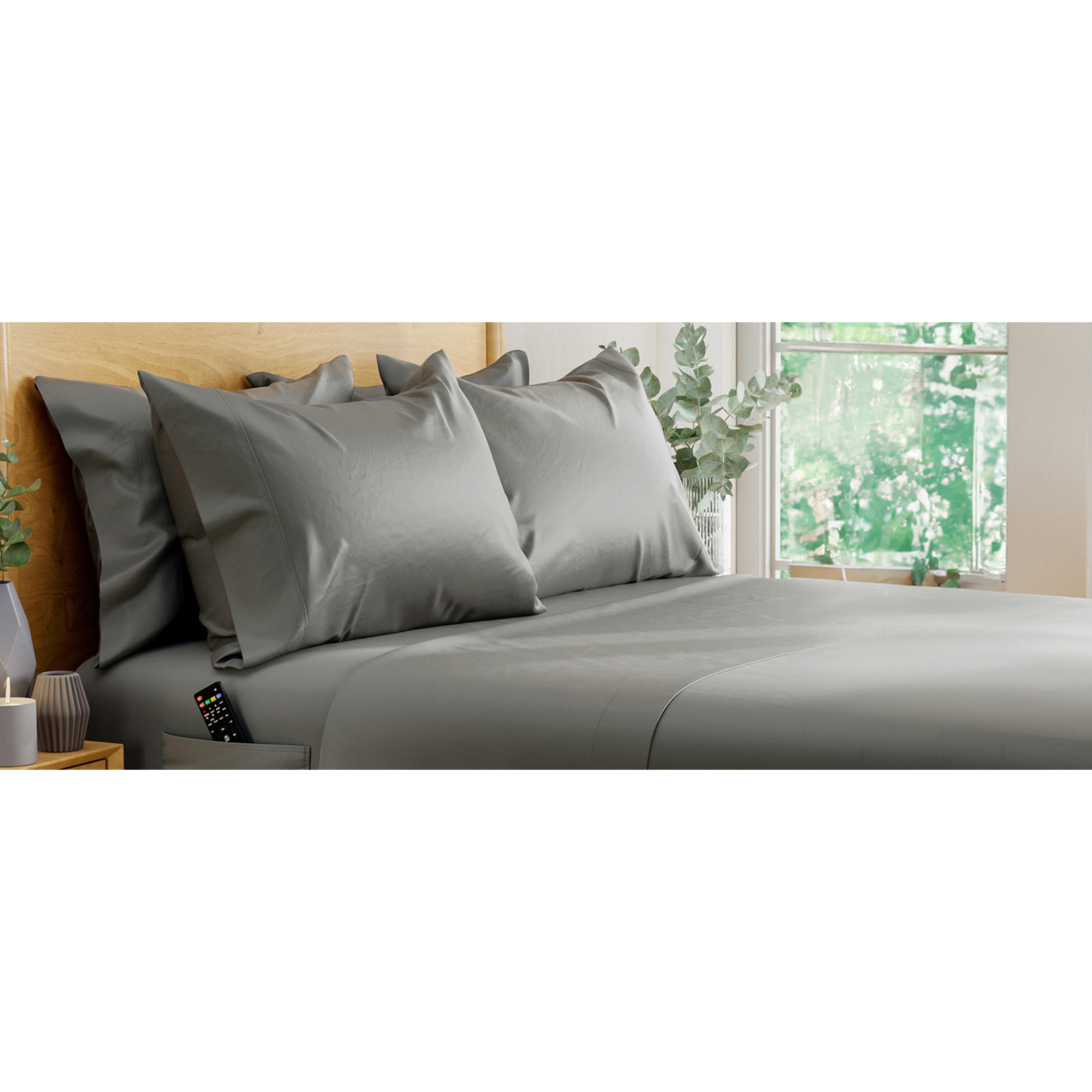 DREAMCARE California King Sheet Sets - 6 pcs Breathable Cooling Bed Sheets - up to 21" Extra Deep Cal King Sheets with Side Pockets - Extra Soft 100% Brushed Hypoallergenic Hotel Luxury Bedding Brgndy