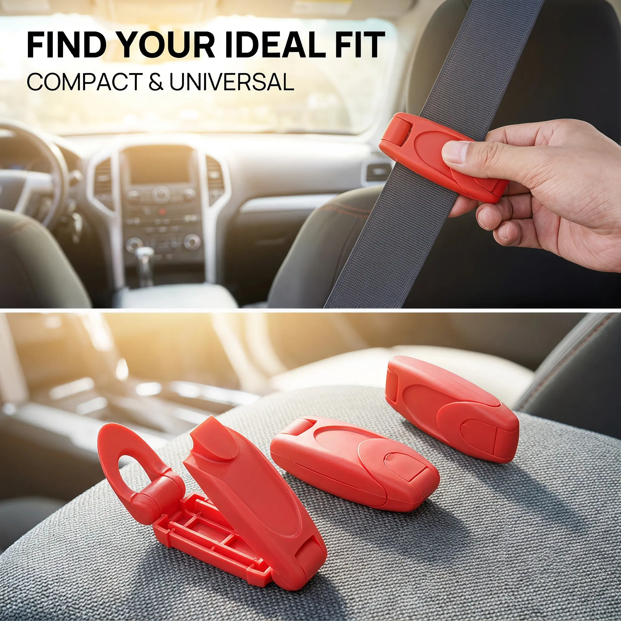 Car Seat Belt Clip, Universal Safety Seat Belt Adjuster, Universal Automobile Shoulder Neck Strap Positioner Lock Clip, Safety Accessory-MM1