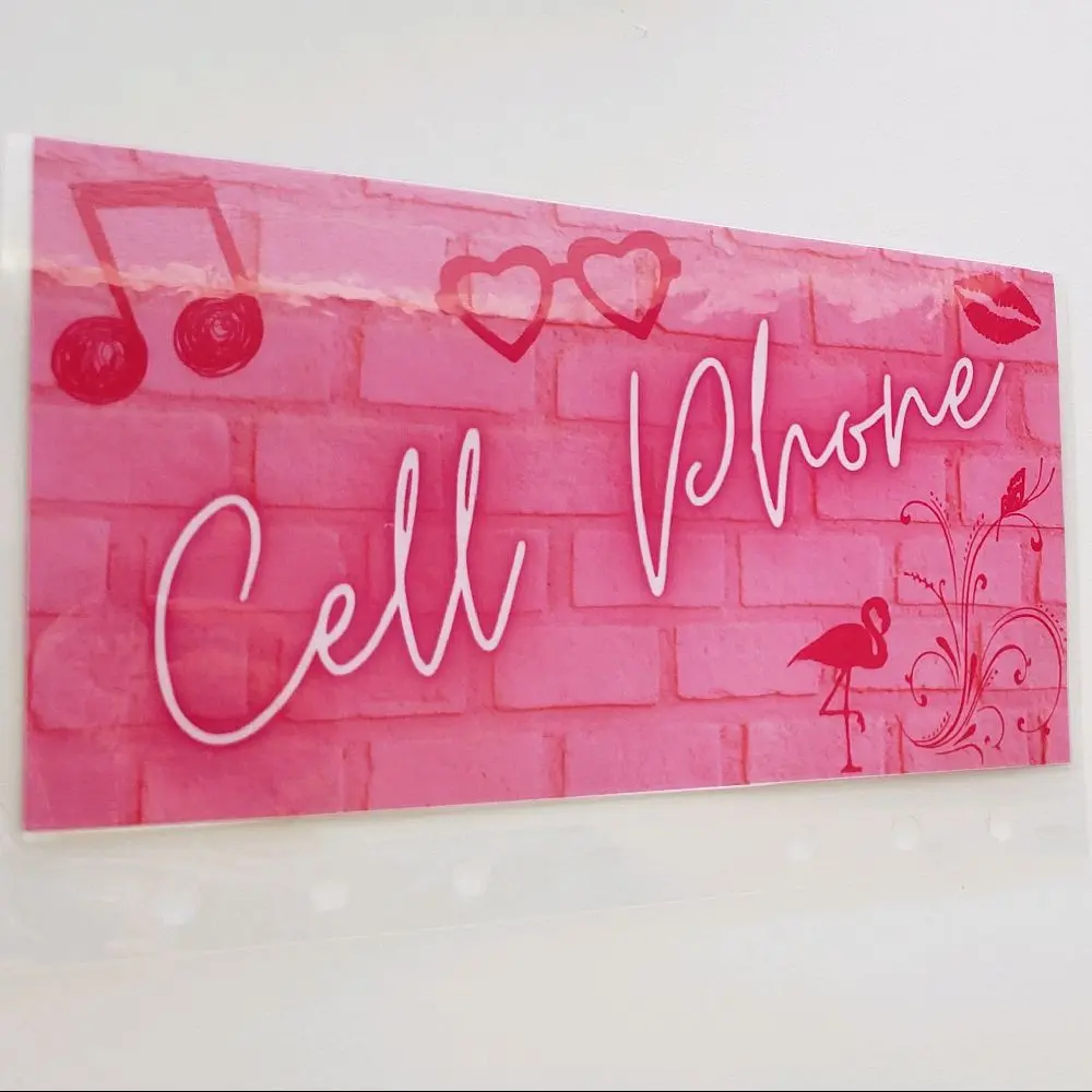 Pink Brick Cash Envelope - Pink Brick Wallpaper Design with Custom Text, Optional A6 Hole punch, Ideal for Cash Handling Budgeting Stuffing