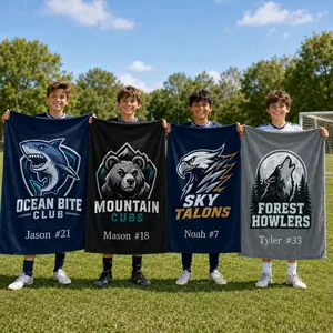 Customized Wrinkle-Resistant Fleece Throw Blanket - 30x40 Inch, 50x60 Inch, Custom Logo Option for Business, Coworkers Appreciation & Corporate Gifting