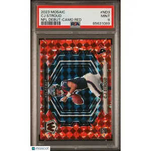 2023 Panini Mosaic NFL Debut CJ Stroud Camo Red Rookie #ND3 PSA 9 Houston Texans