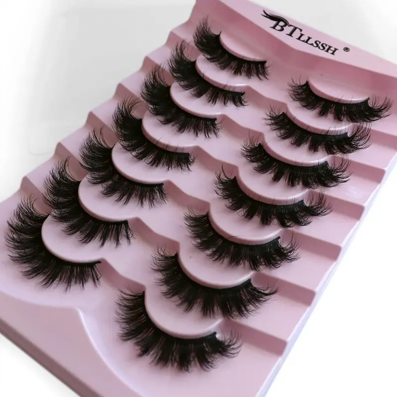 【Black Friday】Summer Wispy False Eyelashes, 7 Pairs of Naturally Curly Eyelash Extensions, Beauty Eyelash Clusters, Eye Makeup Enhancement Tool, Summer Makeup