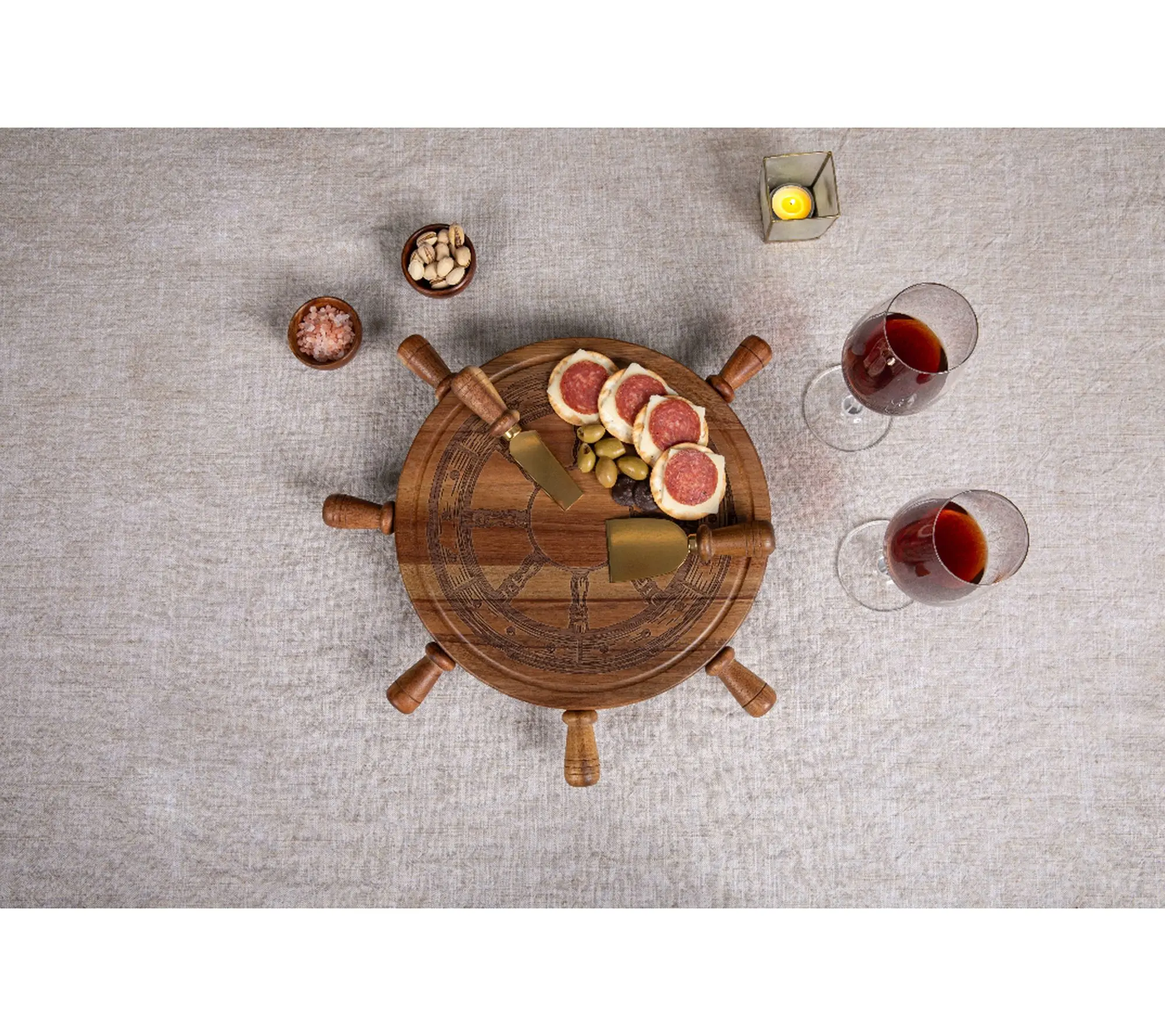 Toscana Lazy Susan Charcuterie Cheese Board & Tool Set Toscana Lazy Susan Charcuterie Cheese Board & Tool Set