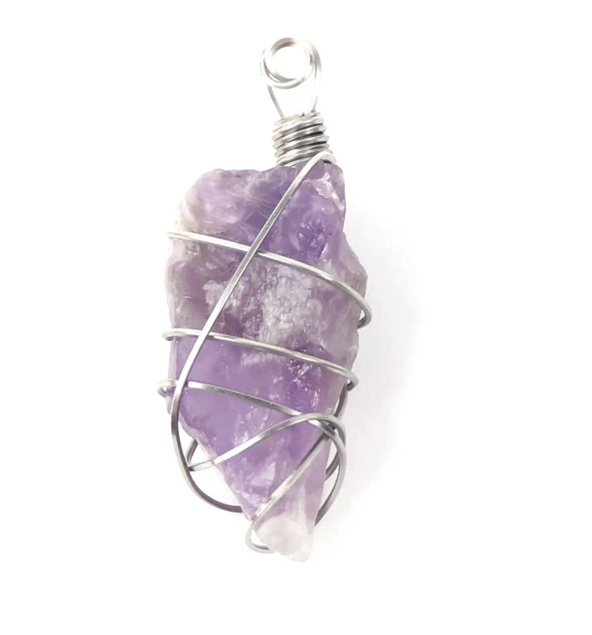 Couture Crystalz - Couture Crystalz - Orb - 100% Sterling Silver Wrapped Amethyst Crystal Pendant Necklace