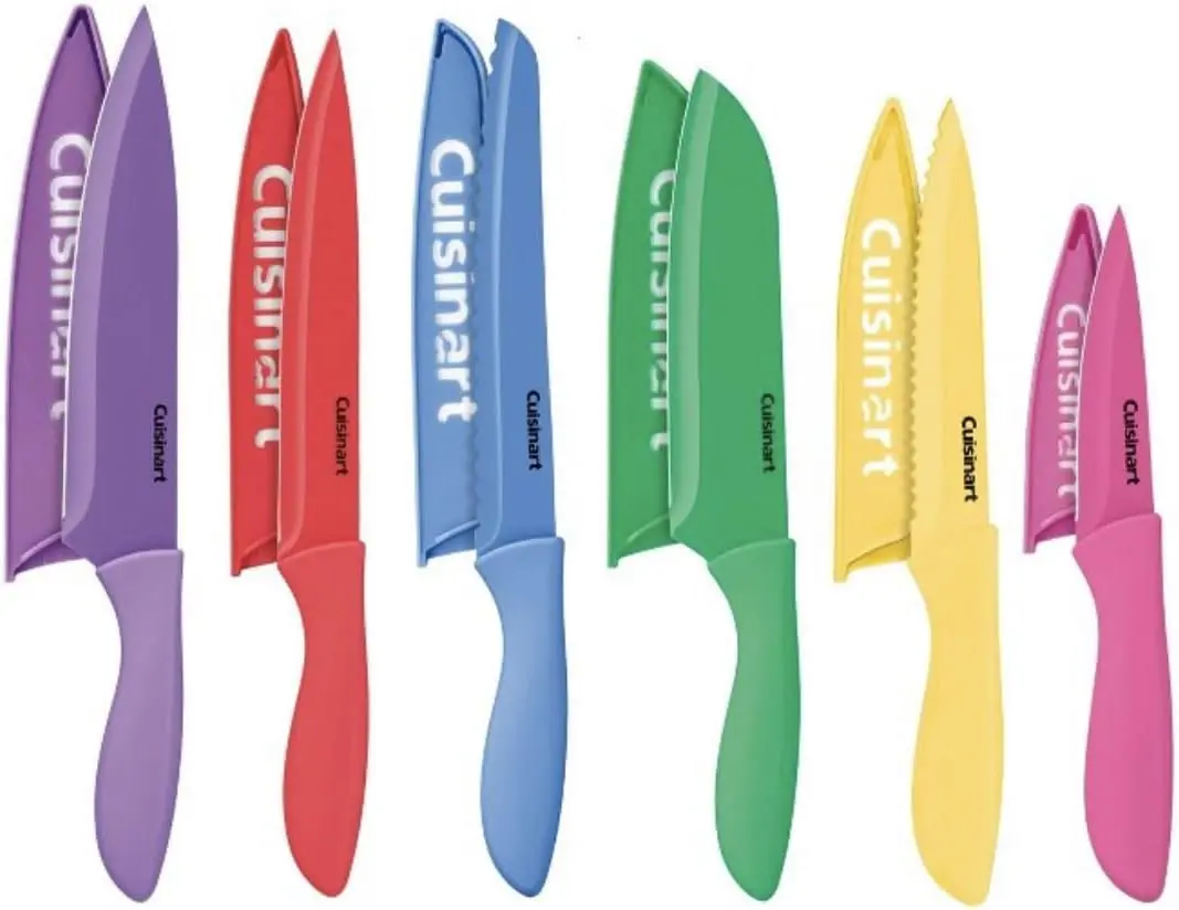 Cuisinart Advantage Color Collection 12-Piece Knife Set with Blade Guards (Multi Brights)