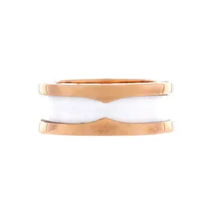 Pre-owned Bvlgari B.Zero1 Two Band Ring 18K Rose Gold and Ceramic by Rebag