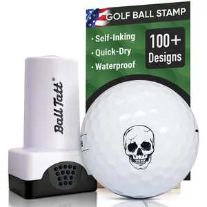 Ball Tatt - Golf Ball Stamp - Self-Inking Stamper with Waterproof Ink, 1” Die-Struck Ball Marker, Quick-Dry, Ideal Gift for Golfers (Skulls)