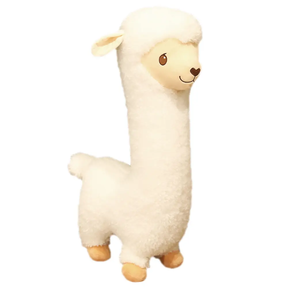 White Short Alpaca Stuffed Animal 33.5 inches, Alpaca Doll Toys Plushie Stuffed Animal,  Super Cute Gift for Birthday Girls, Gifts for Kids