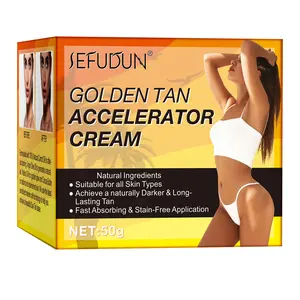 Sefudun Golden Tanning Cream/Gel(50g), Tanning Accelerator Cream, Tan Accelerator for Outdoor Sun, Dark Tanning Gel, Achieve a Natural Tan Skin
