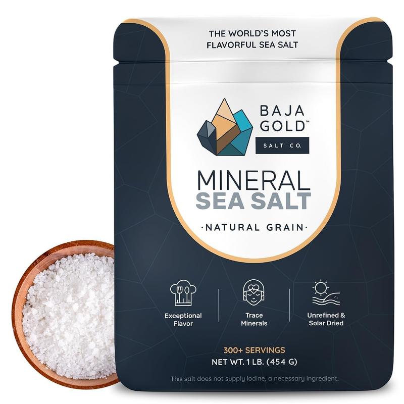 Baja Gold Mineral Sea Salt - Organic Natural Grain Salt for Cooking ...